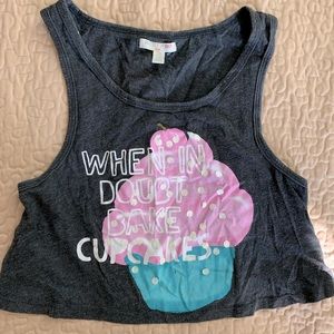Forever21 Girls Crop Cupcake Tank